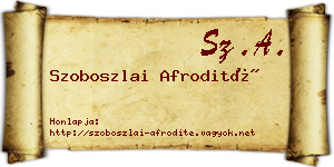 Szoboszlai Afrodité névjegykártya